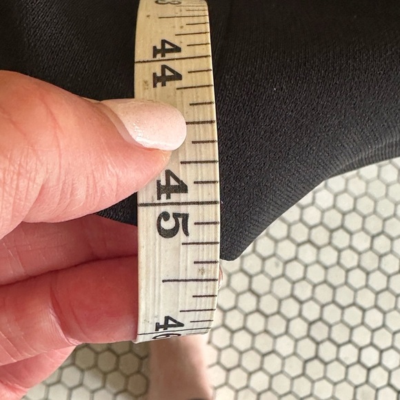 Max Mara | Black V-Neck Cocktail Dress with Cap Sleeves & Asymmetrical Pleating - Picture 9 of 9